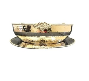 Superior Quality Gold Plated Metal Bowl with Floral Design for Serving Chocolate or <b>Sweets</b> at <b>Parties</b> - Product Image 2