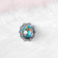 Bague de mariage pour femme en argent sterling 925 massif de qualité supérieure, sertie d'un ovale de 10x14 mm en turquoise naturelle d'huître épineuse, style Navajo
