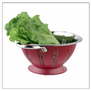 Colador de cocina grande de acero inoxidable ecológico de 24 cm, colador de hojas de PP sostenible para frutas y verduras, herramienta de cocina de Metal - Product Image 2