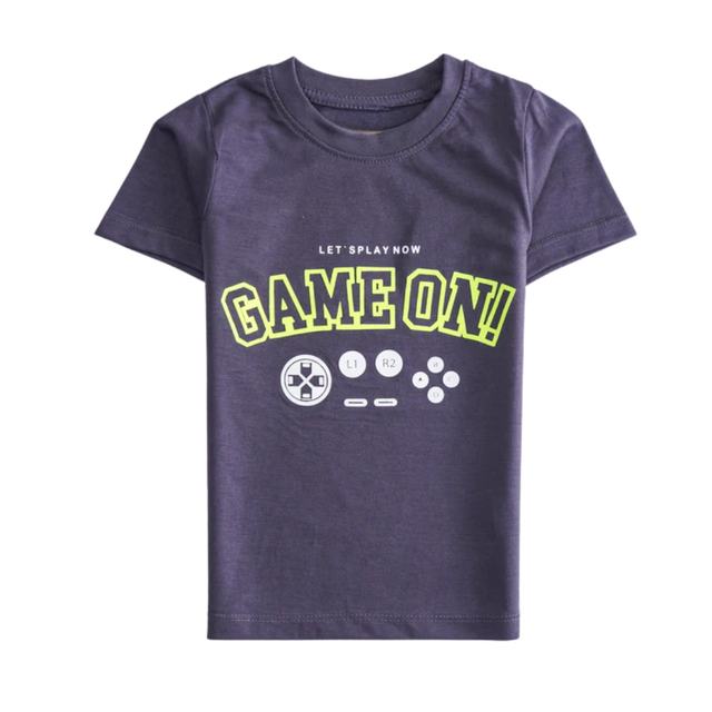 Kids Gamer Theme Controller Design Boys Girls Casual 100% Cotton T-Shirt Summer Wear Custom Logo OEM