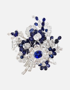 Lujoso broche de diamante de moissanita azul, diseñador único, plata 925 para boda y compromiso, nuevo regalo de lujo para mujer - Product Image 3