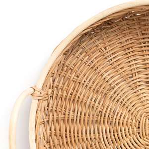 High Quality Natural Rattan Serving <b>Tray</b> Round <b>Tray</b> With Handles Decorative Coffee Table <b>Tea</b> <b>Trays</b> Made in Vietnam - Product Image 5