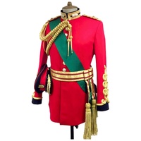 OEM Maßgeschneiderte Erwachsenen-Rot-Weiße Baumwoll/Polyester/Seide Pfeifenband Zeremonielle Tunika-Jacke Uniformen Premium-Qualitätsservice