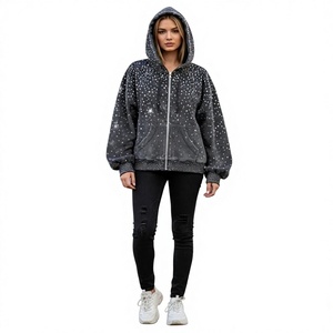 Sudadera con capucha de invierno de alta calidad personalizable, sudadera con capucha con logotipo personalizado al por mayor, sudadera con capucha de corte regular para hombre con pedrería. - Product Image 3