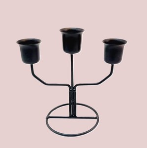 Hot Selling Black 3-Arm Metal Wire Candlestick Holder Small Decorative Candelabra for Easter <b>Valentines</b> Day Christmas Other - Product Image 3