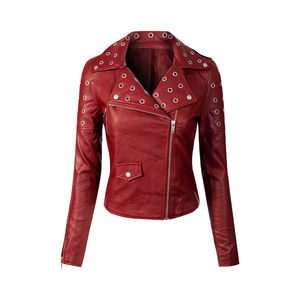 Veste en cuir pour femme de style nouveau |   Meilleures vestes en cuir pour femmes, mode, pour l'hiver / Vestes en cuir à manches longues - Product Image 4
