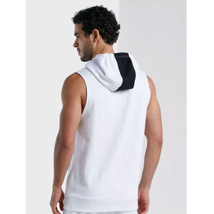 Vente en gros de gilets de sport sans manches pour hommes, 100% coton, séchage rapide, logo personnalisé, OEM, musculation - Product Image 2