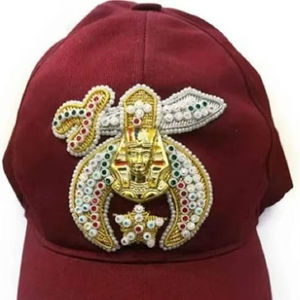 Casquette de baseball brodée Shriner Jewel, couleur marron, type de coupe ajustée, motif brodé, type de tissu 100% coton - Product Image 1