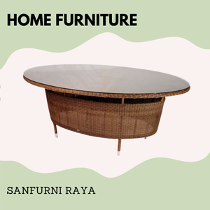 Mesa de comedor de ratán redonda moderna más vendida para interiores y exteriores para hoteles jardines patios salas de estar - Product Image 2