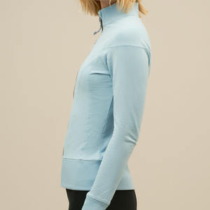 Chaqueta de Yoga OEM para mujer, manga larga, para correr, gimnasio, entrenamiento, secado rápido, transpirable, ropa deportiva, chaqueta de Yoga para mujer con logotipo - Product Image 4