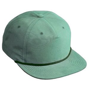 Gorra snapback de 5 paneles de nailon impermeable naranja de alta calidad, hecha a medida y con elegante detalle de cuerda, fabricada en Pakistán. - Product Image 1
