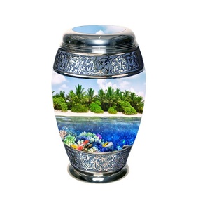 Urna de cremación para adultos de alta calidad, el mejor diseño, impresión personalizada, latón, aluminio, Metal, puramente níquel, suministros funerarios - Product Image 2