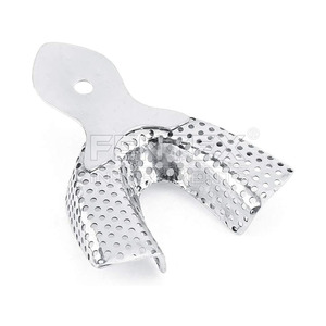 Bandejas dentales-6 piezas de acero inoxidable Dental Autoclavable Bandeja de impresión superior e inferior para herramientas de soporte de dientes en forma de U fundido - Product Image 6