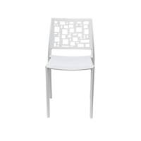 Chaise en polypropylène blanc modèle CUBICARA 858 de design moderne Ws pour la cuisine et la restauration
