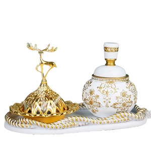 Quemador de Incienso Clásico Árabe de Cerámica y Metal, Ecológico, Hecho a Mano, Difusor de Aromaterapia para el Hogar y Fiestas de Oriente Medio - Product Image 6