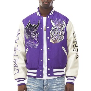 OEM Custom logo Chenille Embroidery Patch <b>Vintage</b> Baseball Bomber Letterman <b>Varsity</b> <b>Jacket</b> for Men College - Product Image 2