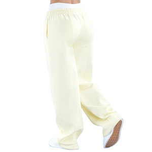 Nouveau pantalon de jogging pour femme, coupe oversize, jambe large, en molleton de coton doux, personnalisable OEM, style tendance 2026 - Product Image 4