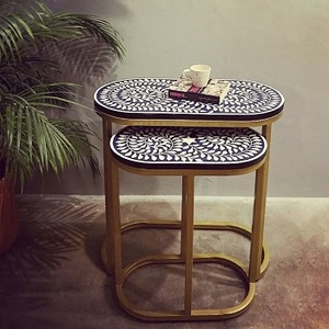 Console en incrustation d'os, qualité unique, salon, tabouret en incrustation d'os, tabourets décoratifs de bureau, faits à la main pour la décoration de la maison - Product Image 6