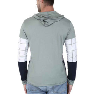 Fabricant de sweats à capuche unisexes de haute qualité OEM, sweats à capuche en coton uni pour hommes à manches longues avec logo imprimé en relief personnalisé - Product Image 3