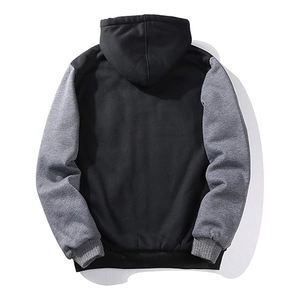 Écusson personnalisé hip hop logo de broderie laine polaire lourde Acid Wash Zip up Boxy recadrée Denim larmes à capuche - Product Image 3