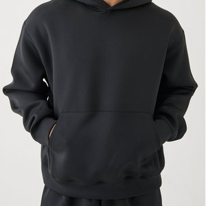 Ensemble deux pièces décontracté pour homme : sweat à capuche et pantalon de survêtement amples en coton 100 %, couleur unie personnalisable - Product Image 2