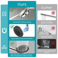Kit de Douche Complet pour la Maison : Douchette à Main 9 Modes d'Écoulement Réglables et Pommeau Pluie 3 Jets