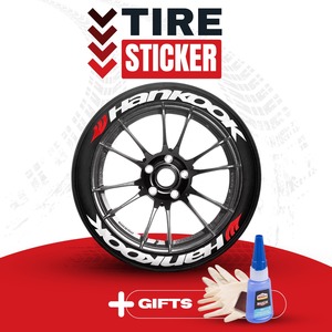 Universal 3D Tire Lettering Stickers <b>Car</b> & Motorcycle Wheel <b>Decoration</b> DIY Application Set of 8 Hankook - Product Image 3