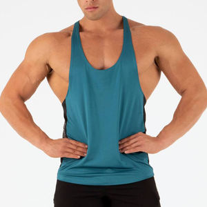 Hommes 100% coton débardeur solide décontracté Fitness gilet respirant entraînement Stringer brodé tricoté vêtements de sport pour une utilisation en salle de sport - Product Image 3