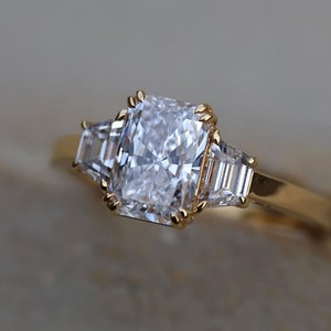 2024 Original Eternity Wedding Ring for Women Radiant Cut Diamond with GRA Certified VVS Moissanite 18K Gold - Product Image 3