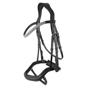 Brida anatómica con banda para cejas de cristal, venta al por mayor, nueva brida de cuero para filete de caballo de alta calidad en negro - Product Image 5