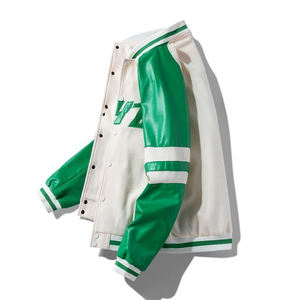 Chaqueta de béisbol personalizada de alta calidad para hombre, diseño abotonado, logotipo bordado, calle principal para invierno, precios al por mayor disponibles - Product Image 2