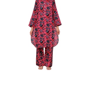 ชุดสูท kameez สำหรับผู้หญิงชุดสูทปากีสถานดีไซน์เนอร์สไตล์ปากีสถานผ้าฝ้ายดิจิทัล/สนามหญ้าแบบ2-PC สำหรับผู้หญิง - Product Image 2