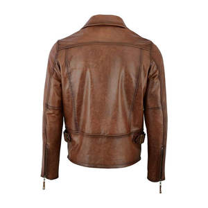 แจ็กเก็ตหนังแกะสำหรับผู้ชายแจ็คเก็ตหนังแฟชั่นแบบมีซิปสำหรับลำลอง - Product Image 5