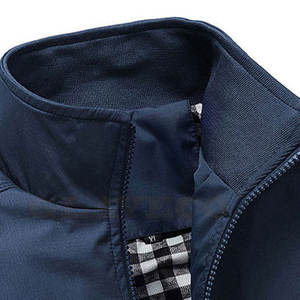 Chaqueta de bombardero para hombre de último diseño impermeable de poliéster hecha con tela de lona con cuello levantado-Chaqueta de bombardero al por mayor - Product Image 4