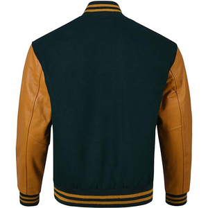 2024 personalizado Unisex Patchwork botón Varsity chaqueta alta tela fina abrigo deportivo Reversible Letterman hombres mujeres chaqueta de béisbol - Product Image 2
