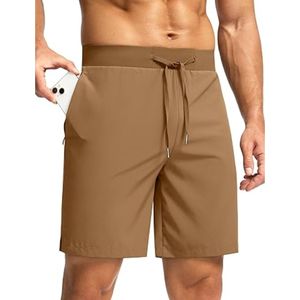 กางเกงกีฬาขาสั้นผู้ชายแห้งเร็วสำหรับฤดูร้อนกางเกงฝึกซ้อมลายพื้นสำหรับใส่วิ่งกลางแจ้งฟิตเนสลำลอง - Product Image 1