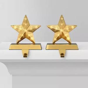 Support d'arbre de Noël en métal noir moderne et élégant pour cheminée, organisateur suspendu décoratif de vacances - Product Image 3