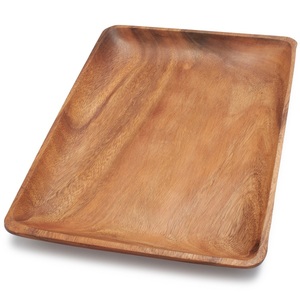 Plateau de service rectangulaire en bois d'acacia fait à la main, moderne et luxueux, vente chaude, 100 pièces, pour fruits, salades, mariages, événements, cuisine - Product Image 1