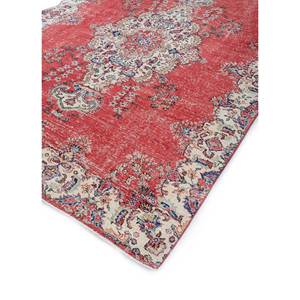 พรมขนสัตว์ทอมือลายเมดัลเลียนสีแดงและสีส้มขนาดใหญ่สไตล์วินเทจสำหรับห้องนั่งเล่น ห้องโถง ทางเดิน รูปทรงสี่เหลี่ยมผืนผ้า-Pae-2450 - Product Image 2