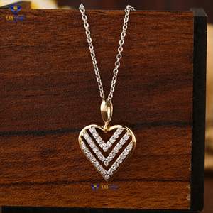 Colgante de diamante de corte brillante redondo TDW 0.364 con cadena de oro amarillo certificado/no certificado Diamante Cvd Joyería de diamantes - Product Image 1