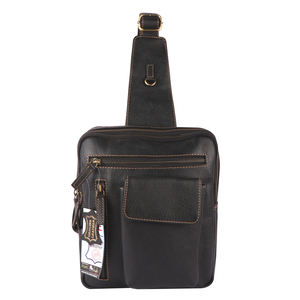 Sac de voyage en cuir véritable pour hommes, fermeture à glissière, style tendance - Product Image 1