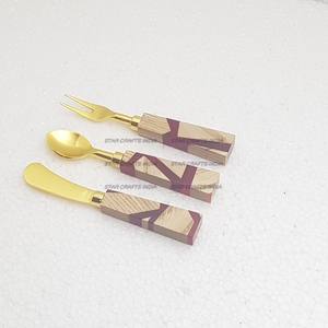 Juego de cubiertos de metal con mango de resina, utensilio para servir comida, fabricante y proveedor, juego de cubiertos de metal de nuevo diseño, venta al por mayor - Product Image 3