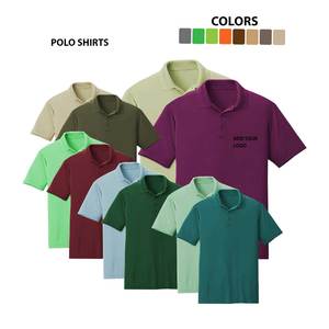 T-shirts pour hommes en coton polyester de qualité supérieure doux et solide interlock col polo en tricot plat avec poche à manches courtes coupe décontractée - Product Image 2
