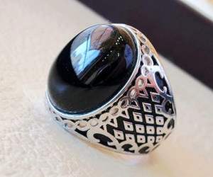 Bague pour homme en argent sterling 925, pierre précieuse onyx noir naturel, pierre de naissance de décembre, style ottoman, bijoux de Noël, vente en gros - Product Image 2