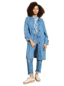 Vestidos vaqueros largos hasta la rodilla para mujer de talla grande, abrigo largo con personalización completa. - Product Image 3