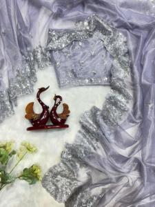 ชุดส่าหรีอินเดียปักลายเสื้อเบลาส์จำนวนมากตามต้องการ - Product Image 2