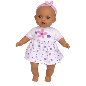 Poupée bébé à corps souple de 12 pouces par Lila & Rose, tête, mains et pieds en vinyle, tenue assortie vendue séparément - Product Image 2