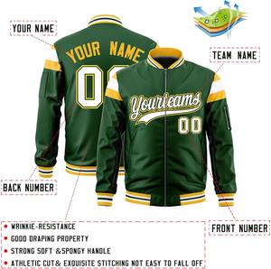 Premium Varsity Jacket Luxury Bomber Oversized Satin Contraste Colors Stripes High Quality Streetwear Chaqueta al por mayor para hombres - Product Image 3