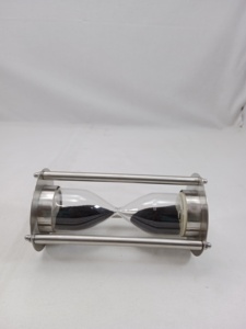 Sablier nautique décor de sable noir argent poli coulée à la main sablier Vintage Marine horloge de bureau à collectionner - Product Image 4