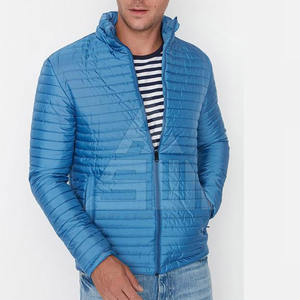 Veste matelassée à capuche avec logo sur le devant, col montant, pour homme, service OEM, élégante, en nylon, pour l'hiver - Product Image 1